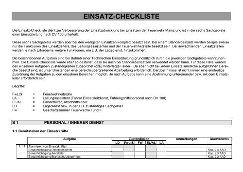 Einsatzcheckliste Feuerwehr Mainz (PDF)