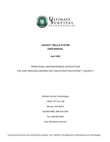 JSAVES™ MOLLE SYSTEM USER MANUAL - AdvanTac