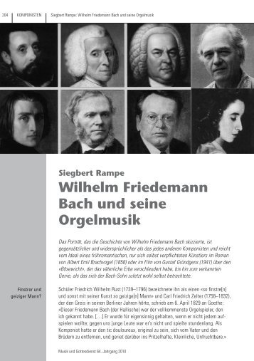 Siegbert Rampe: Wilhelm Friedemann Bach und seine Orgelmusik