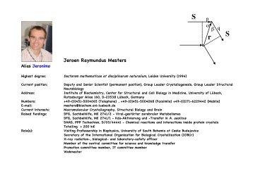 Jeroen Raymundus Mesters - biochem.uni-luebeck.de