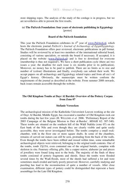 Tenth International Congress of Egyptologists Abstracts of Papers