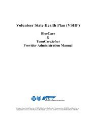 Volunteer State Health Plan (VSHP) - BlueCross BlueShield of ...