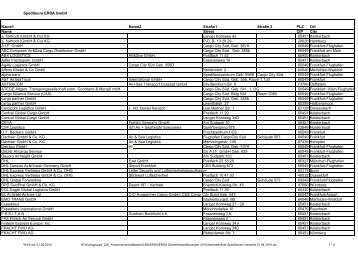 Speditionsliste (PDF, 27 KB) - Ersa