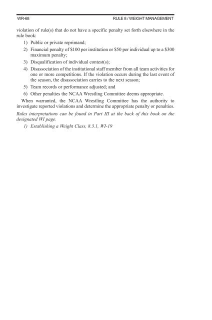 NCAA Wrestling Weight Management Program For 2011 - NAIA