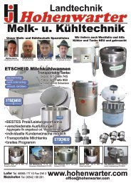 Melk- u. Kühltechnik - Landtechnik Hohenwarter