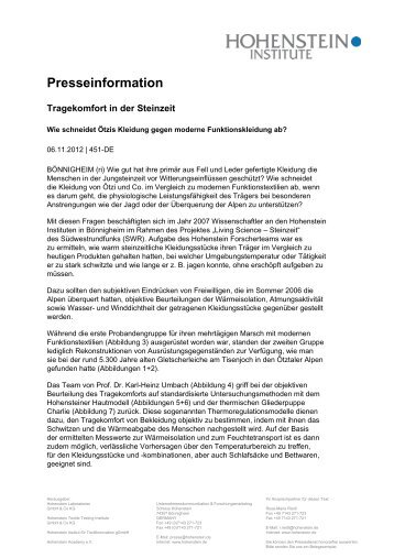 Pressemitteilung 451-DE (PDF) - Hohenstein Institute