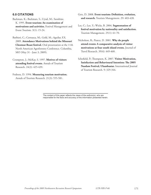 Proceedings of the 2009 northeastern recreation research symposium