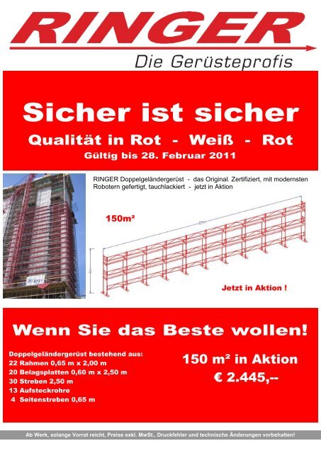 Neu - geteilter Stahlbelag - Ringer KG