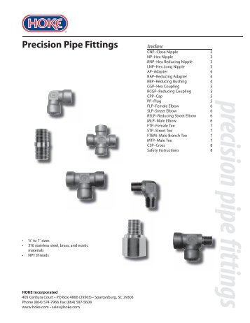 Precision Pipe Fittings - bei Hoke GmbH
