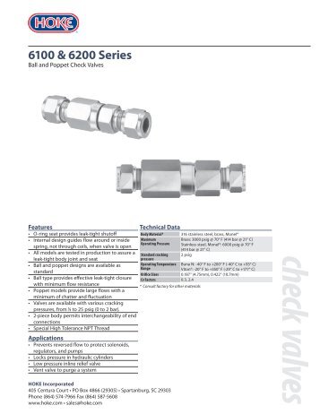 check valves 6100 & 6200 Series