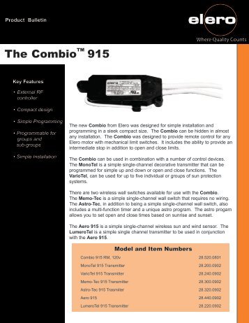 The Combio 915 - Elero USA