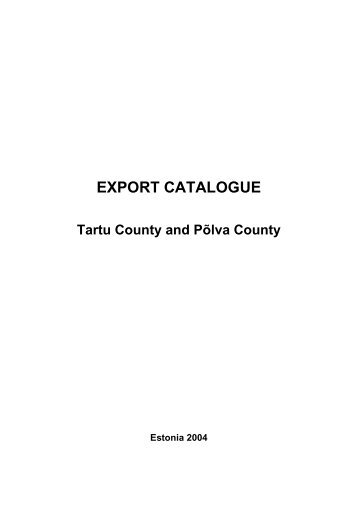 EXPORT CATALOGUE - Tartu