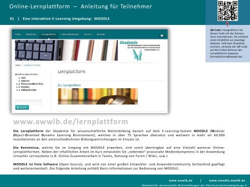 Bedienung der Lernplattform: Anleitung für Teilnehmer/-innen (PDF