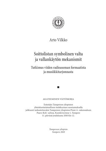 Soittolistan symbolinen valta ja vallankäytön mekanismit - TamPub ...