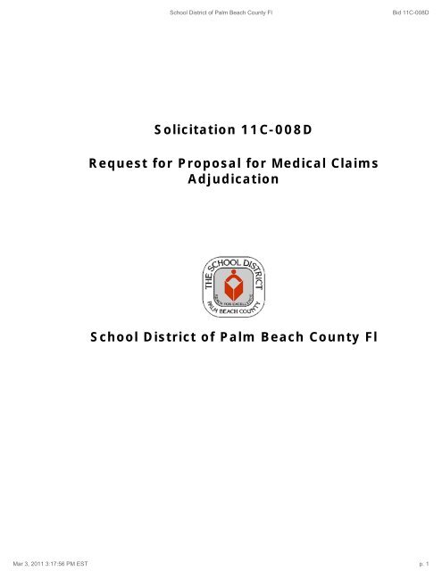Bid 11C-008D - The School District of Palm Beach County