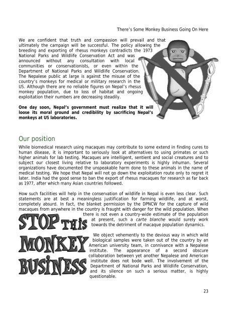 Stop Monkey Business Campaign Report - Get a Free Blog
