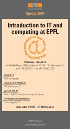 Introduction to IT and computing at EPFL - Flash informatique - EPFL