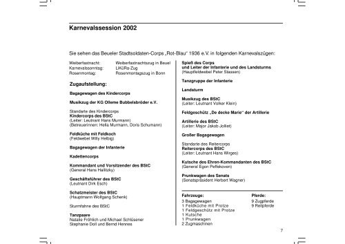 Sessionsorden 2002 - Beueler Stadtsoldaten-Corps "Rot-Blau"