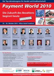 Payment World 2010 - Management Forum der Verlagsgruppe ...