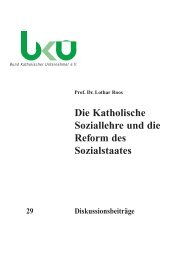 Die Katholische Soziallehre und die Reform des Sozialstaates - BKU