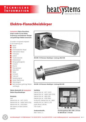 Elektro-FlanschheizkÃ¶rper - Heatsystems