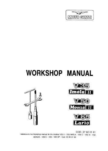 V35 Imola II - V50 Monza II - V65 Lario / Workshop manual