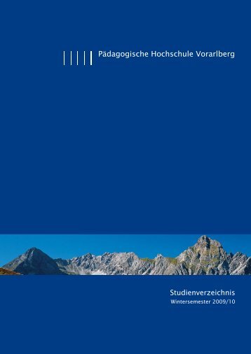 Studienverzeichnis Wintersemester 2009/10 [pdf] - Pädagogische ...