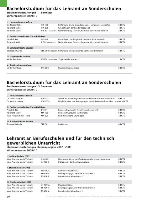 Studienverzeichnis Wintersemester 2009/10 [pdf] - Pädagogische ...