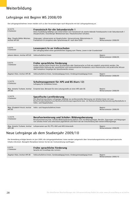 Studienverzeichnis Wintersemester 2009/10 [pdf] - Pädagogische ...