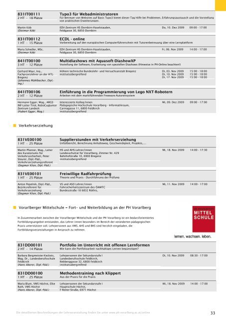 Studienverzeichnis Wintersemester 2009/10 [pdf] - Pädagogische ...