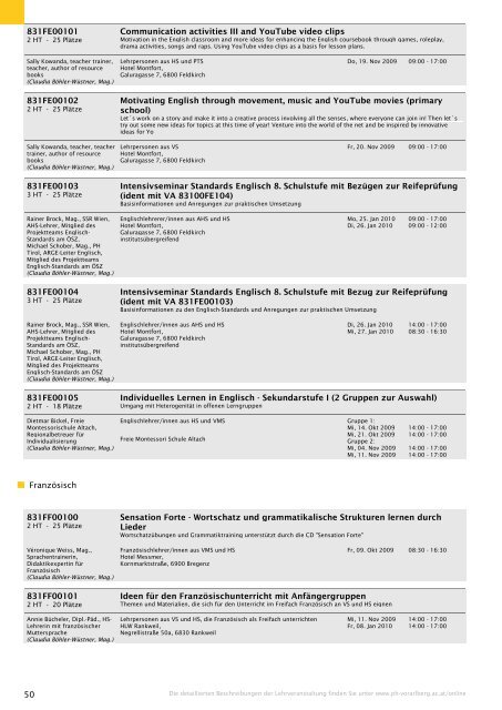 Studienverzeichnis Wintersemester 2009/10 [pdf] - Pädagogische ...