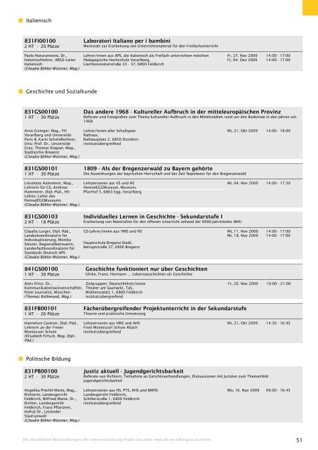 Studienverzeichnis Wintersemester 2009/10 [pdf] - Pädagogische ...