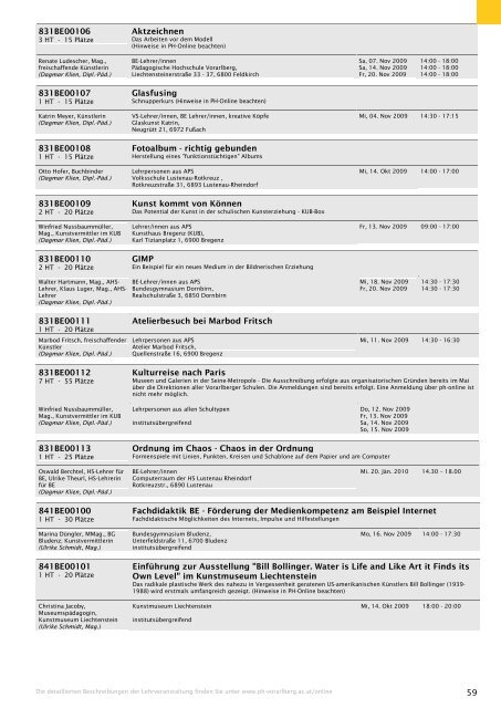 Studienverzeichnis Wintersemester 2009/10 [pdf] - Pädagogische ...