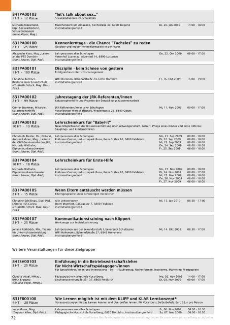 Studienverzeichnis Wintersemester 2009/10 [pdf] - Pädagogische ...