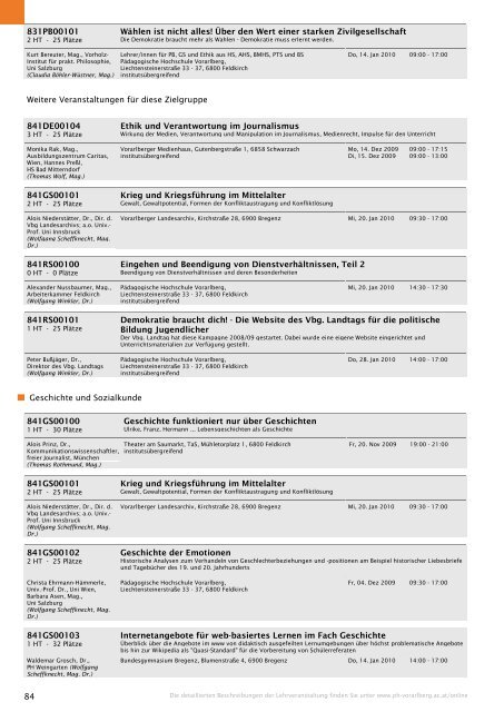 Studienverzeichnis Wintersemester 2009/10 [pdf] - Pädagogische ...