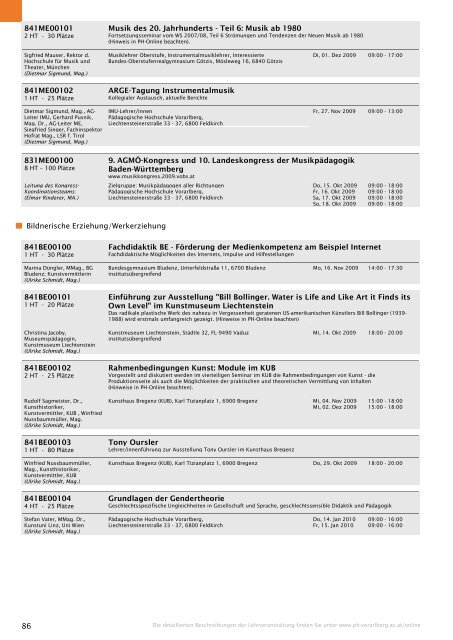 Studienverzeichnis Wintersemester 2009/10 [pdf] - Pädagogische ...