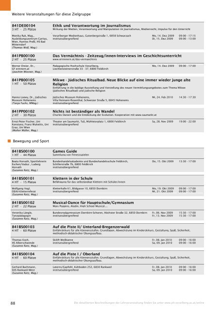 Studienverzeichnis Wintersemester 2009/10 [pdf] - Pädagogische ...