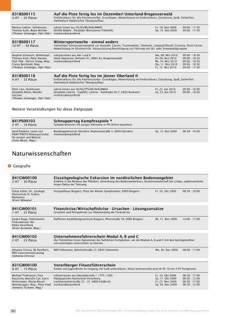 Studienverzeichnis Wintersemester 2009/10 [pdf] - Pädagogische ...