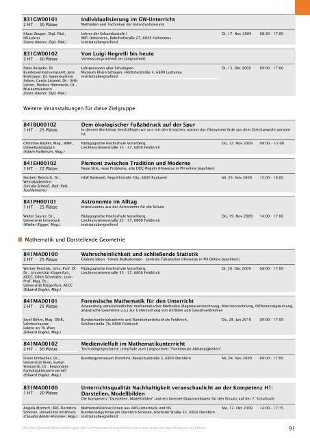 Studienverzeichnis Wintersemester 2009/10 [pdf] - Pädagogische ...