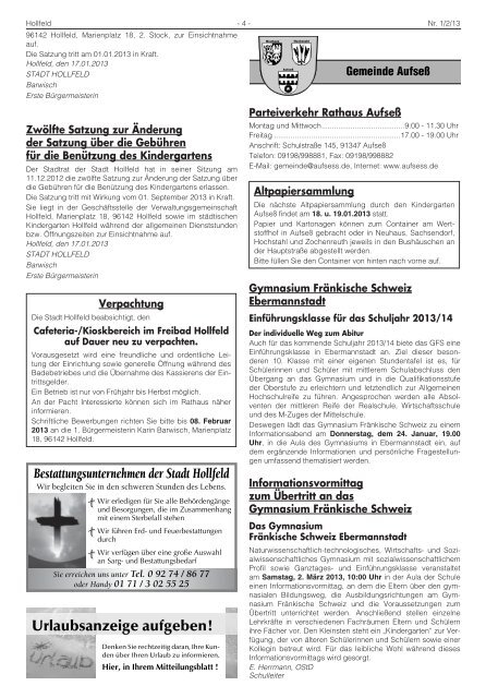 Mitteilungsblatt Nr. 01/02 (17.01.2013) pdf - Hollfeld