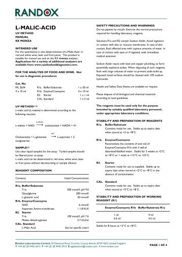 Manual, Rx Monza - Randox Food Diagnostics