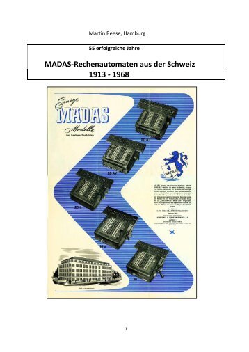 55 erfolgreiche Jahre. MADAS-Rechenautomaten ... - Rechnerlexikon