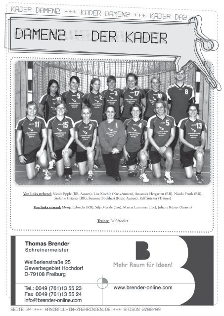 TsV al. zähringen handball – saisOn 2008/2009 - TSV Alemannia ...