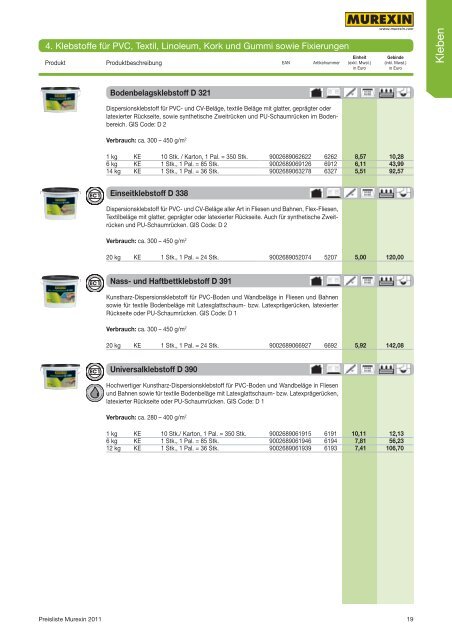 Preisliste 2011 - Murexin AG