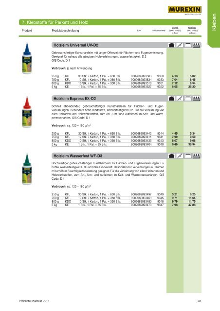 Preisliste 2011 - Murexin AG