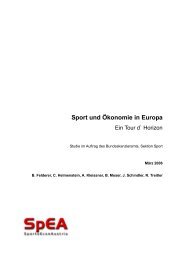 Studie: Sport und Ökonomie in Europa - Sportministerium