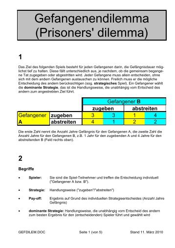 Gefangenendilemma (Prisoners' dilemma) - RMoser.ch