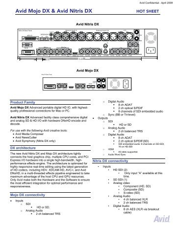 Avid Mojo DX & Avid Nitris DX - PRO.MEDIA