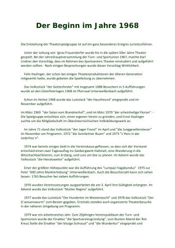 Link zur Chronik in PDF - Theatergruppe Unterweißenbach