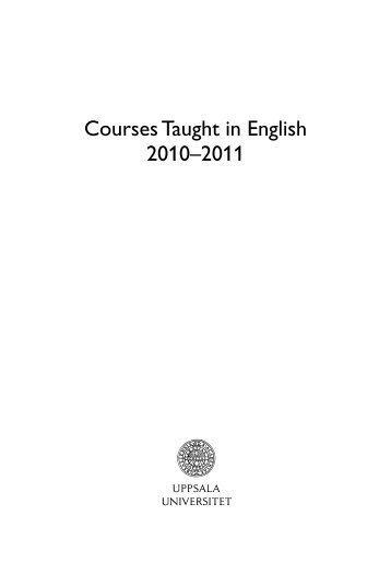 Courses Taught in English 2010–2011